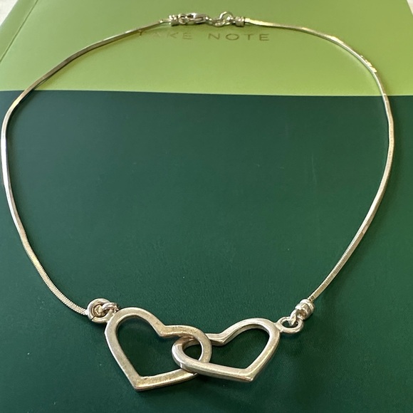 Sterling Silver Joint Heart Necklace .925 - Picture 3 of 5